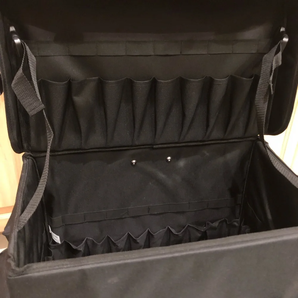 Makeup Professional milady Black Rolling Bag Case Organizer; Hairstyling, Travel